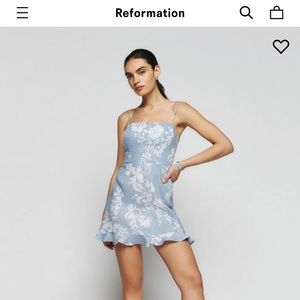 Kiernan Linen Dress - Blue & White - 6